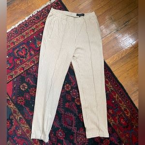 Striped lounge WFH pant with pockets, elastic waist